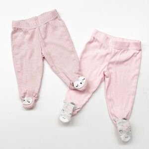 Carter's baby girls pink footed leggings